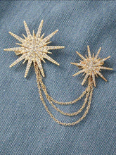 Rhinestone Decore Divergent Syar Chain Brooch